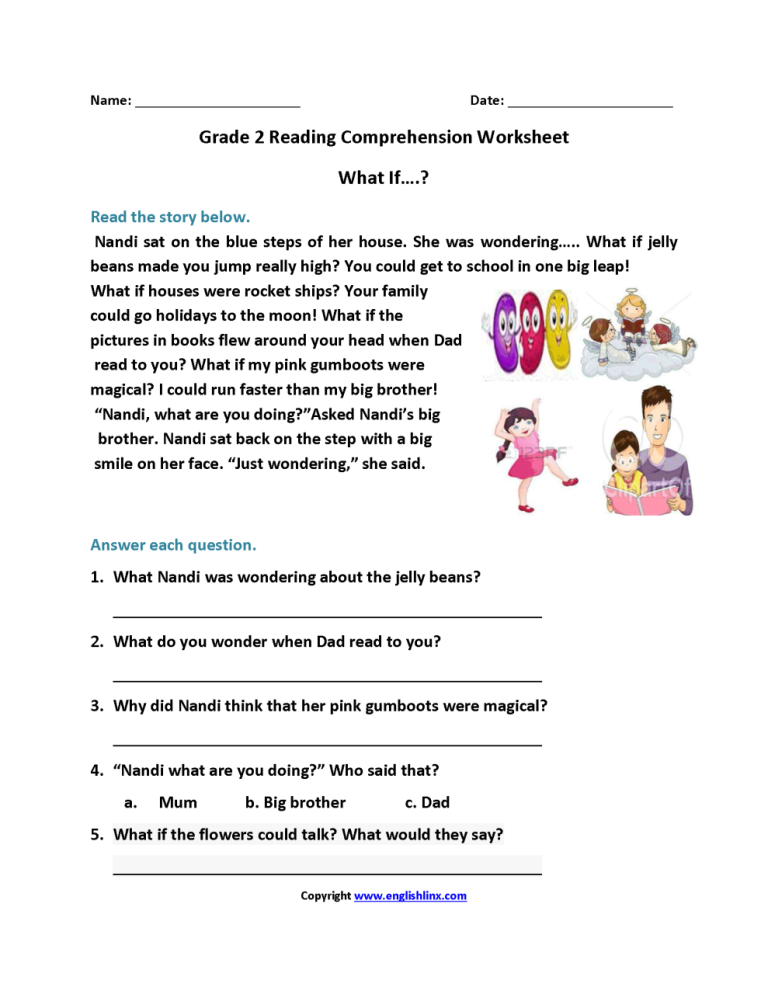 Comprehension For Class 2 Worksheet