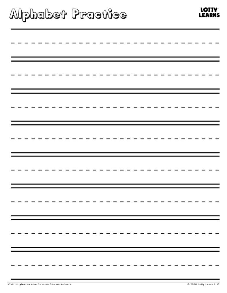 Blank Handwriting Worksheets For Adults