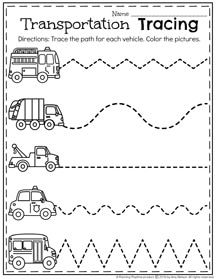 Tracing Preschool Activities Worksheets