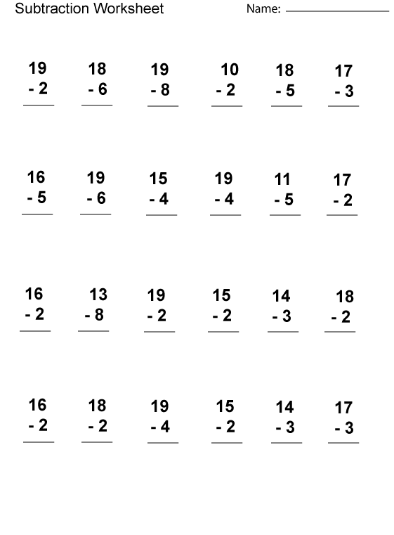 1st Grade Math Worksheets Subtraction And Addition