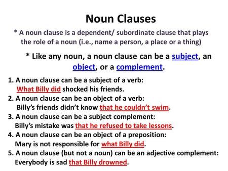 7th Grade Noun Clause Worksheet