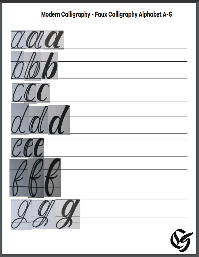 Alphabet Practice Sheets For Calligraphy