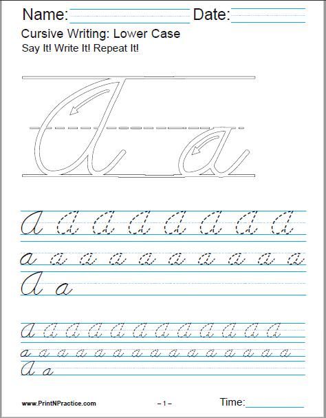 4th Grade Printable Cursive Worksheets