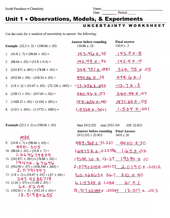 Significant Figures Worksheet Answer Key