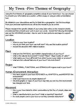 5 Themes Of Geography Worksheet 3rd Grade