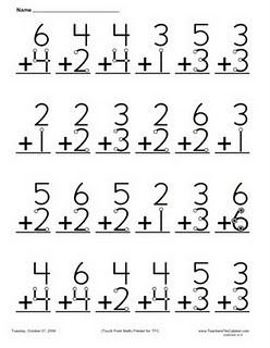 Touch Math Worksheets