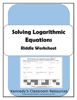 Logarithmic Equations Worksheet Precalculus