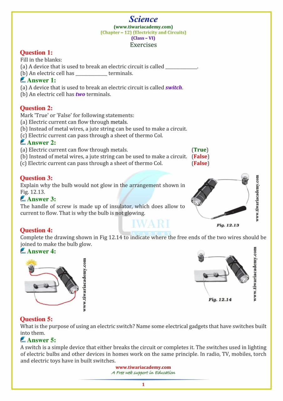 case study questions for class 6 science with answers