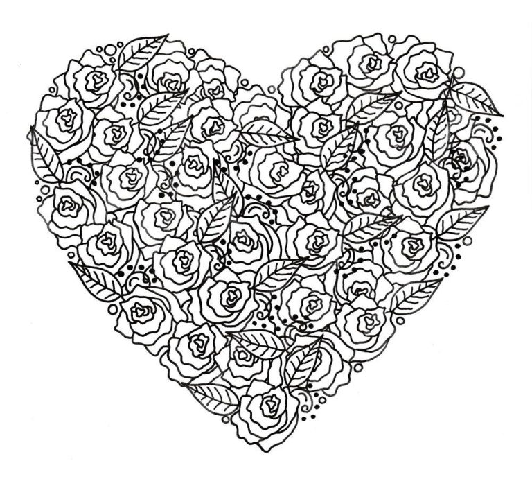 Heart Coloring Sheets For Adults