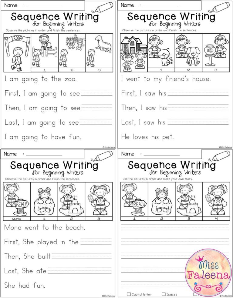 Sequence Of Events Worksheets 1st Grade Pdf