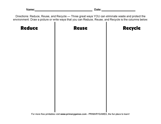Recycling Worksheets Grade 3