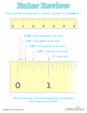 Inches Reading A Tape Measure Worksheet