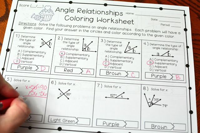 Angle Relationships Worksheet