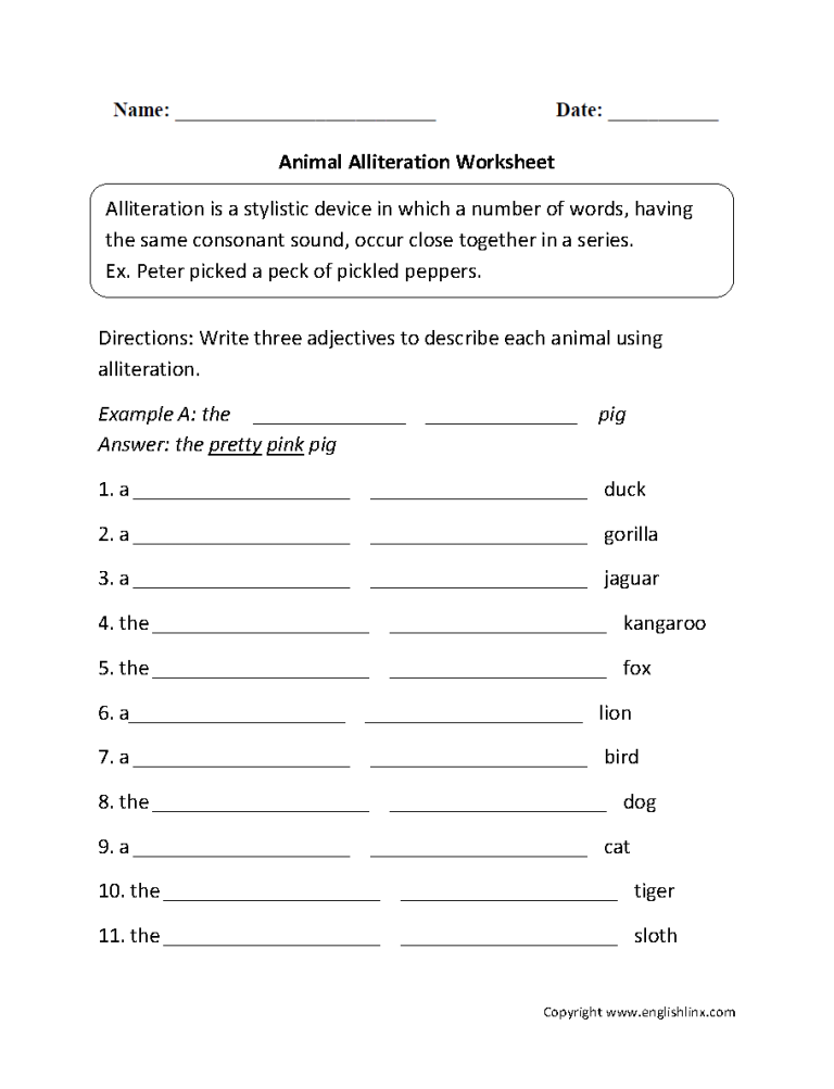 Figurative Language Worksheets 8th Grade Pdf