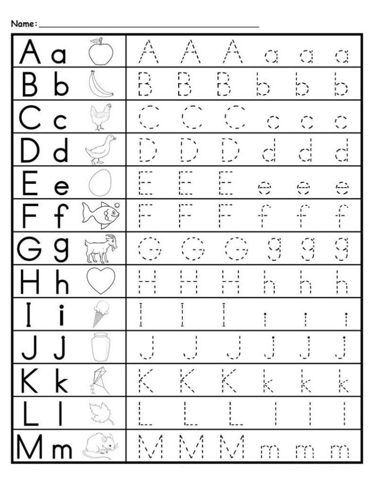 Preschool Abc Worksheets Printable