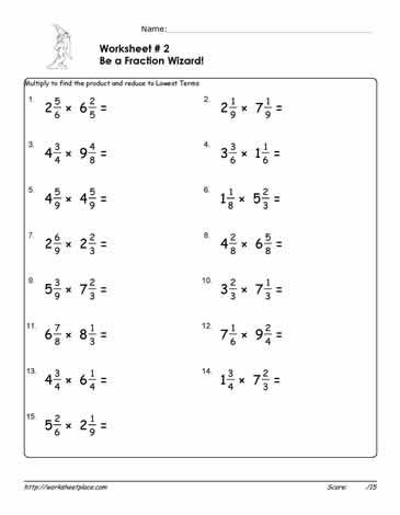5th Grade Multiplying Mixed Numbers Worksheet