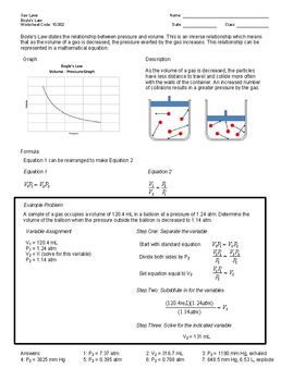 Combined Gas Law Problems Worksheet