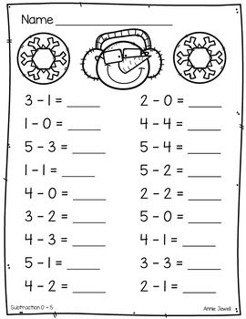 1st Grade Worksheets Subtraction