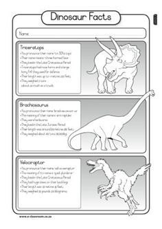 Dinosaur Worksheets For 2nd Grade