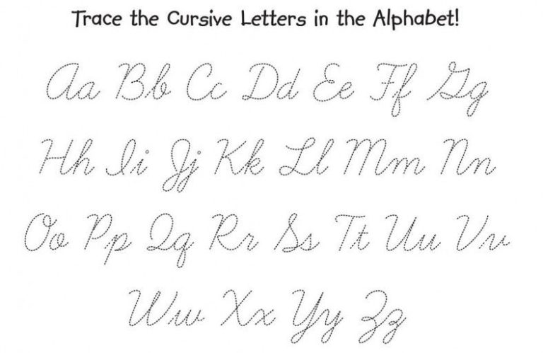 Free Printable Traceable Cursive Letters