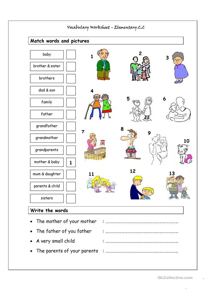 Spanish Family Vocabulary Worksheet Pdf