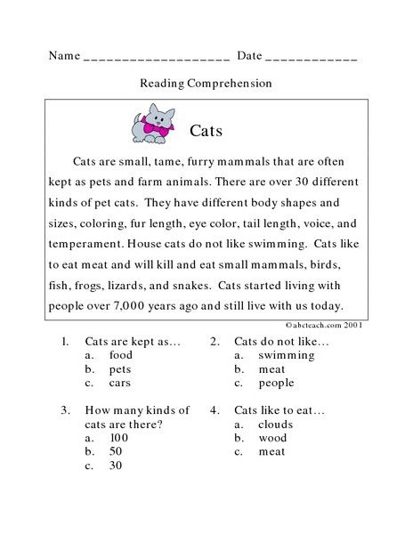 4th Grade Reading Worksheets Multiple Choice