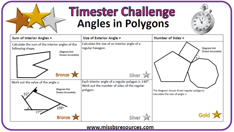 Finding Missing Angles In Polygons Worksheet