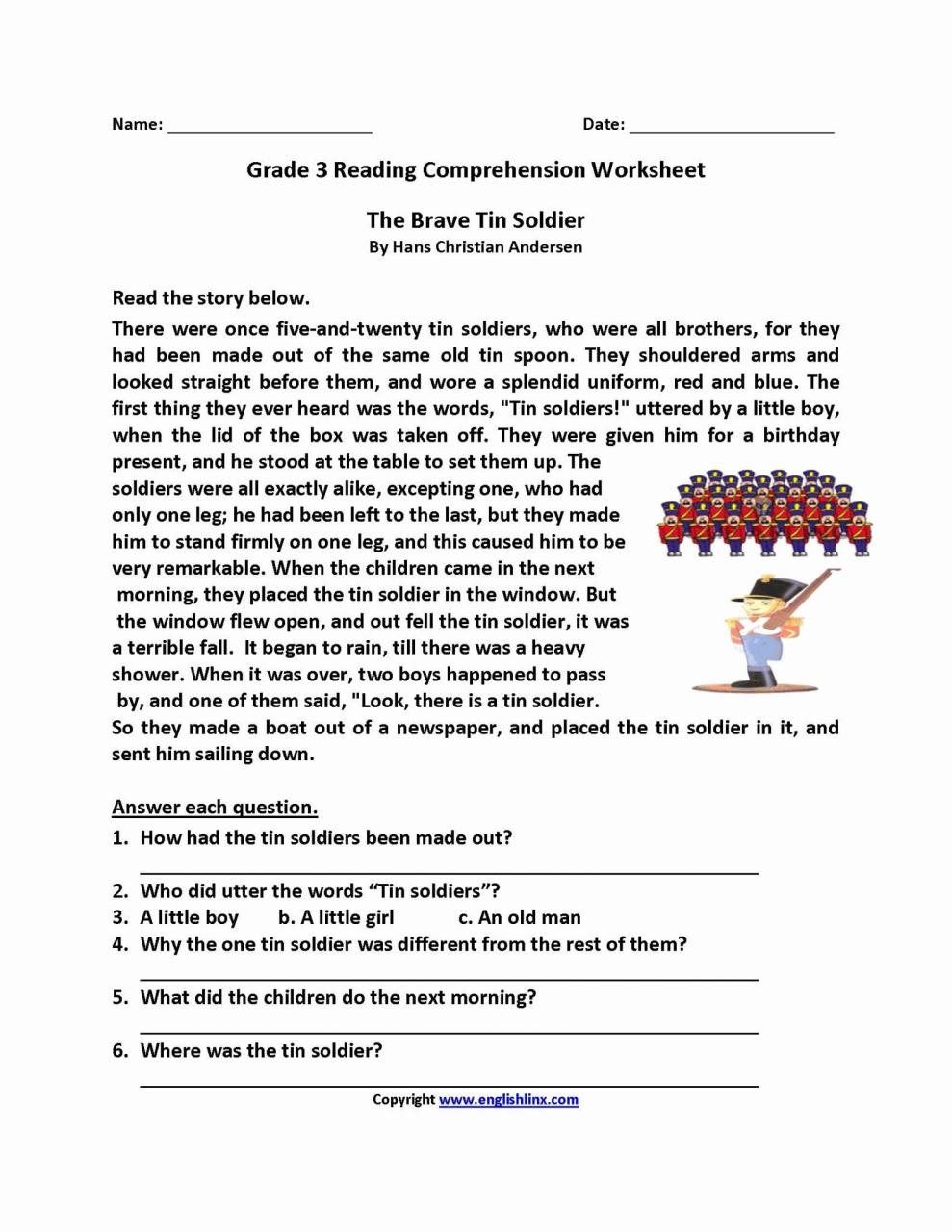 Reading Comprehension Worksheets Pdf With Answers