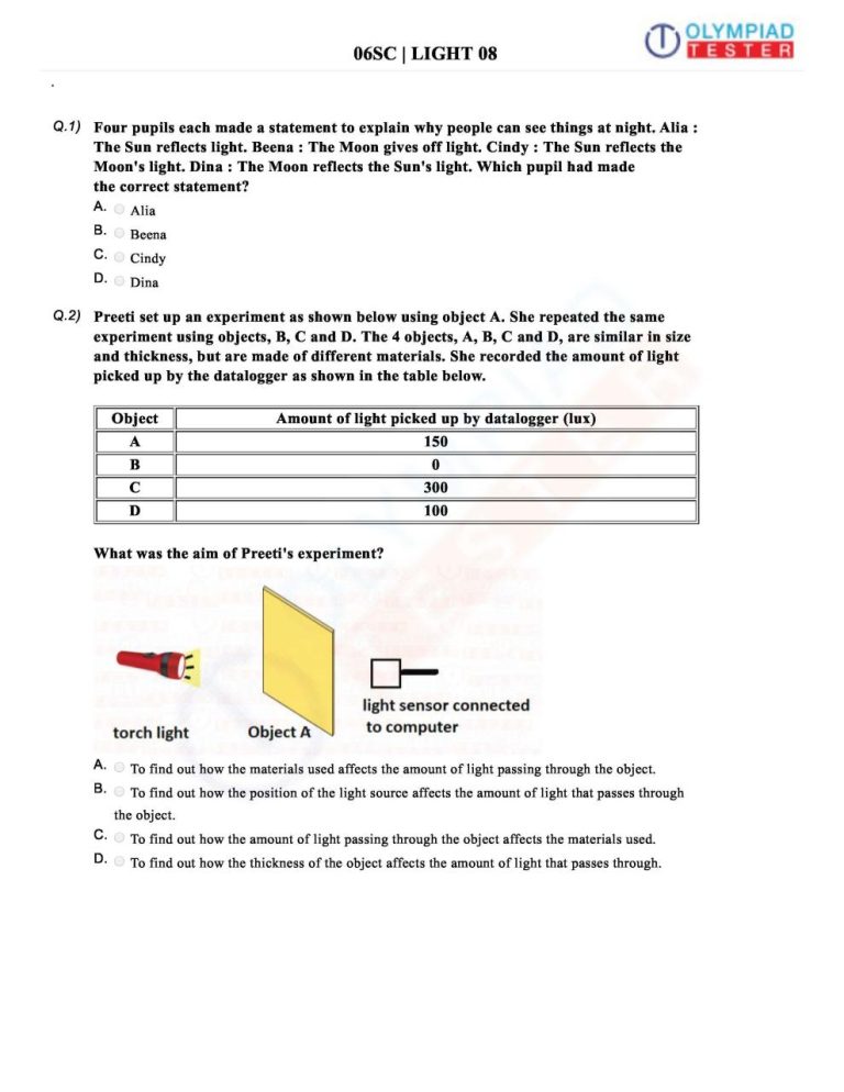 Class 6 Science Worksheets Chapter 2