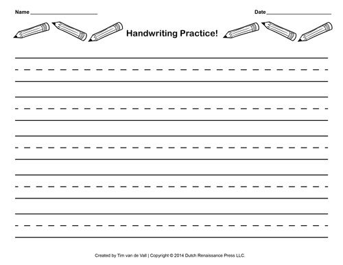 Free Handwriting Practice Sheets Printable