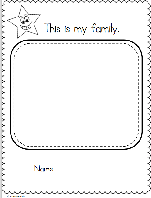 My Family Worksheet For Kindergarten