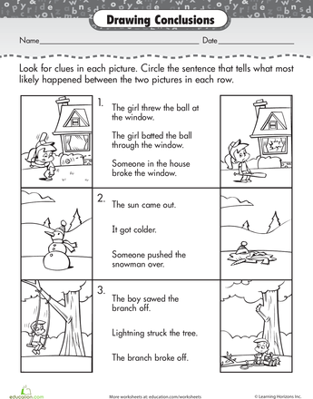 Drawing Conclusions Worksheets 2nd Grade
