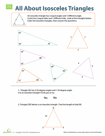 Scalene Isosceles And Equilateral Triangles Worksheet