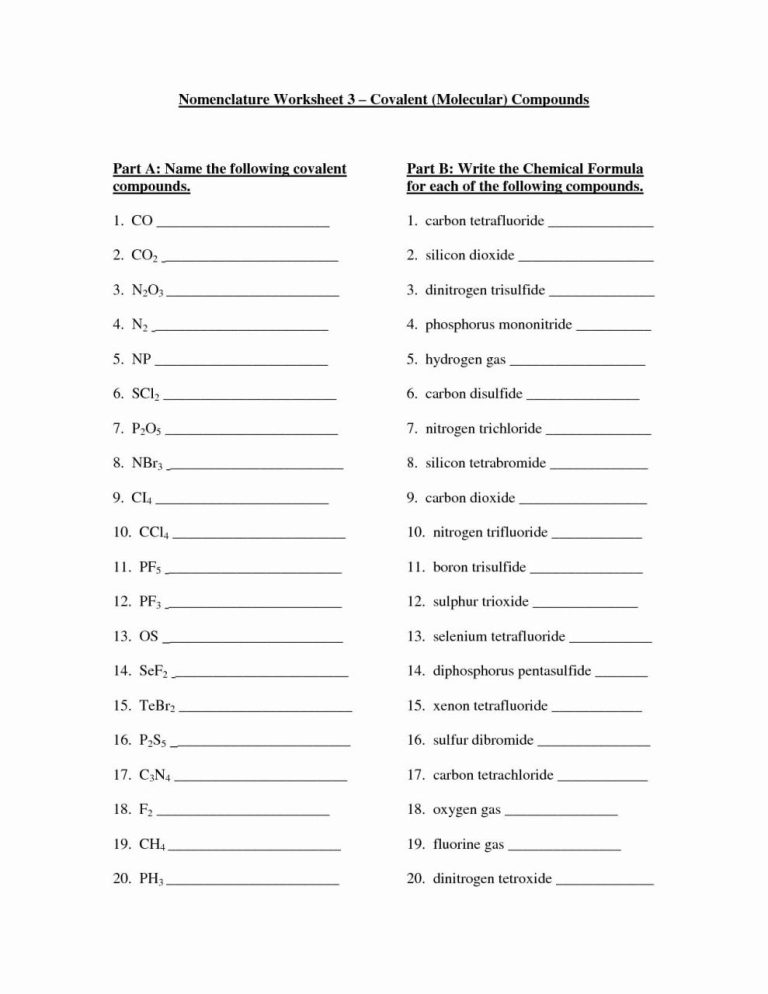 Ionic And Covalent Bonds Worksheet