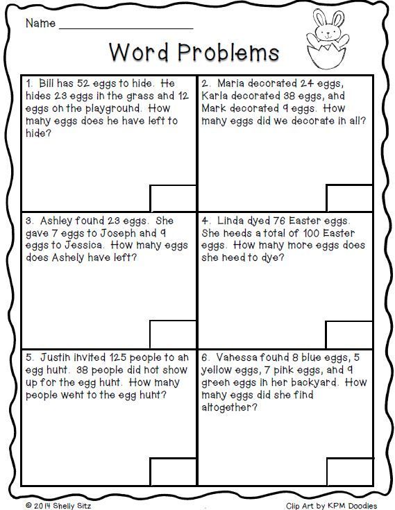 1st Grade 2nd Grade Addition And Subtraction Word Problems