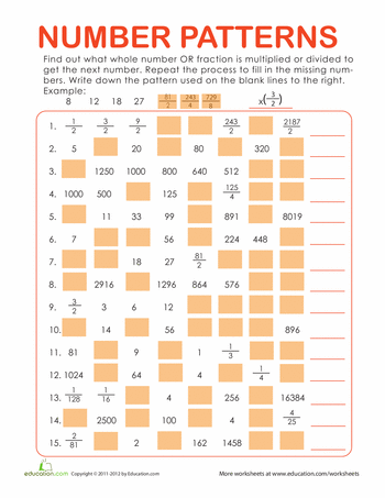 Number Sequence Worksheets Grade 7 Pdf