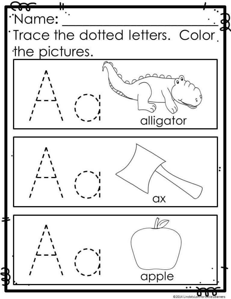Colour Tracing Worksheets For 4 Year Olds