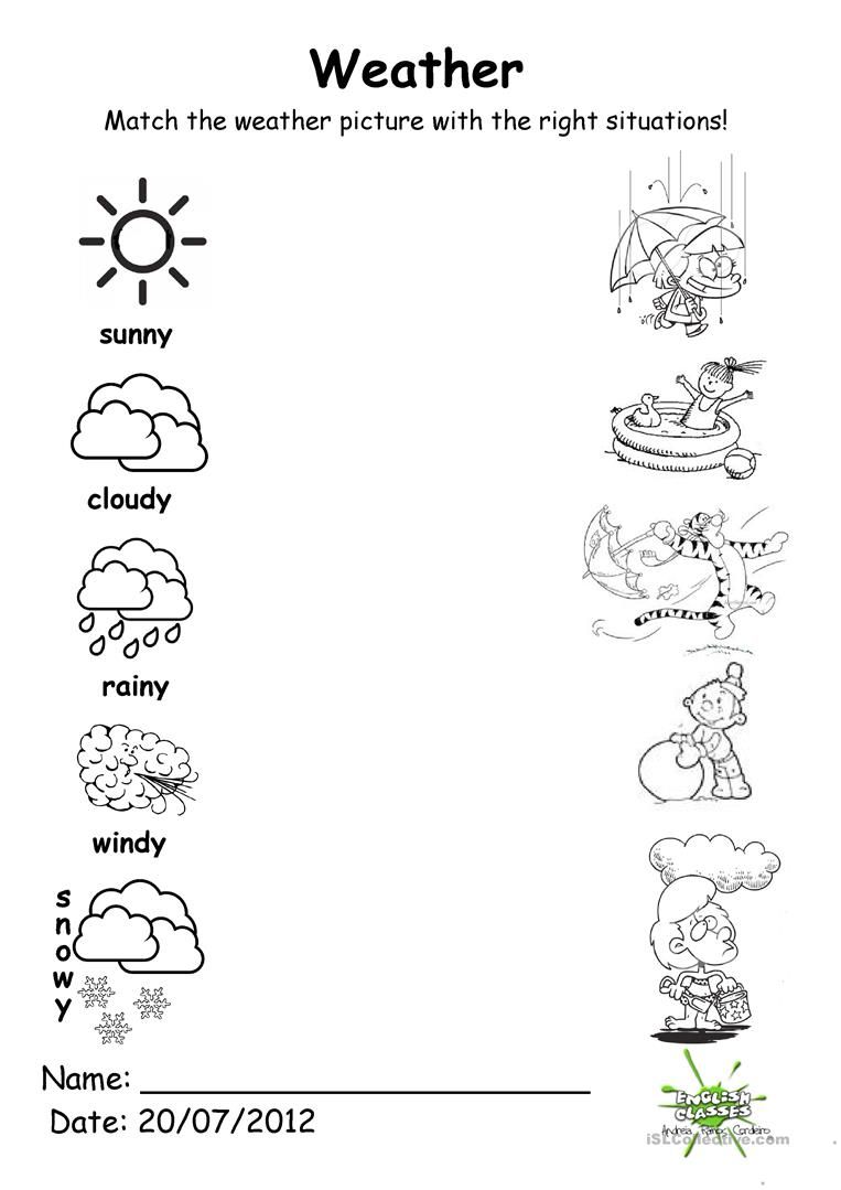 Kindergarten Weather Worksheets For Kids