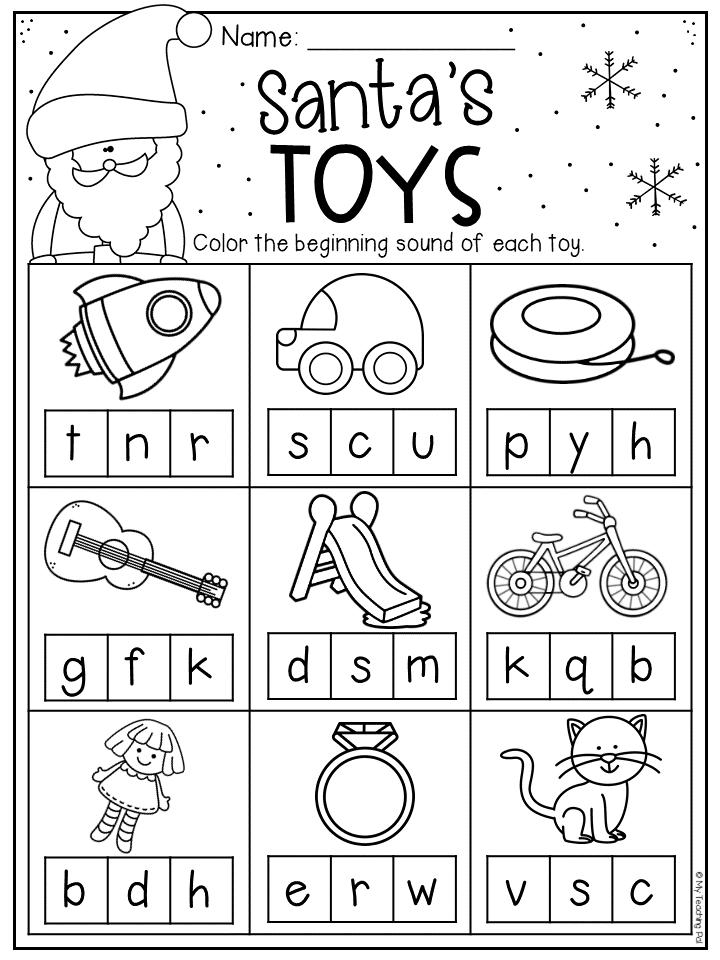 Christmas Worksheets For Kindergarten