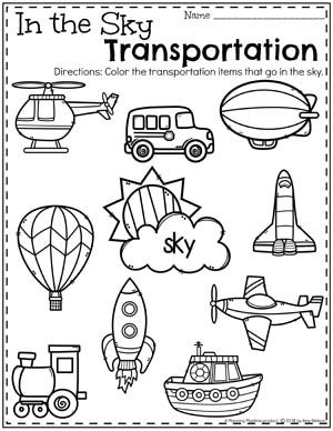 Transportation Worksheets