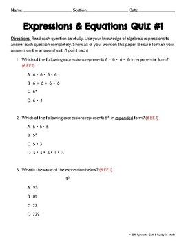7th Grade Writing Algebraic Expressions Worksheet
