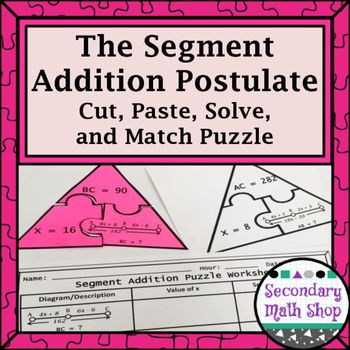 Segment Addition Postulate Worksheet Answer Key