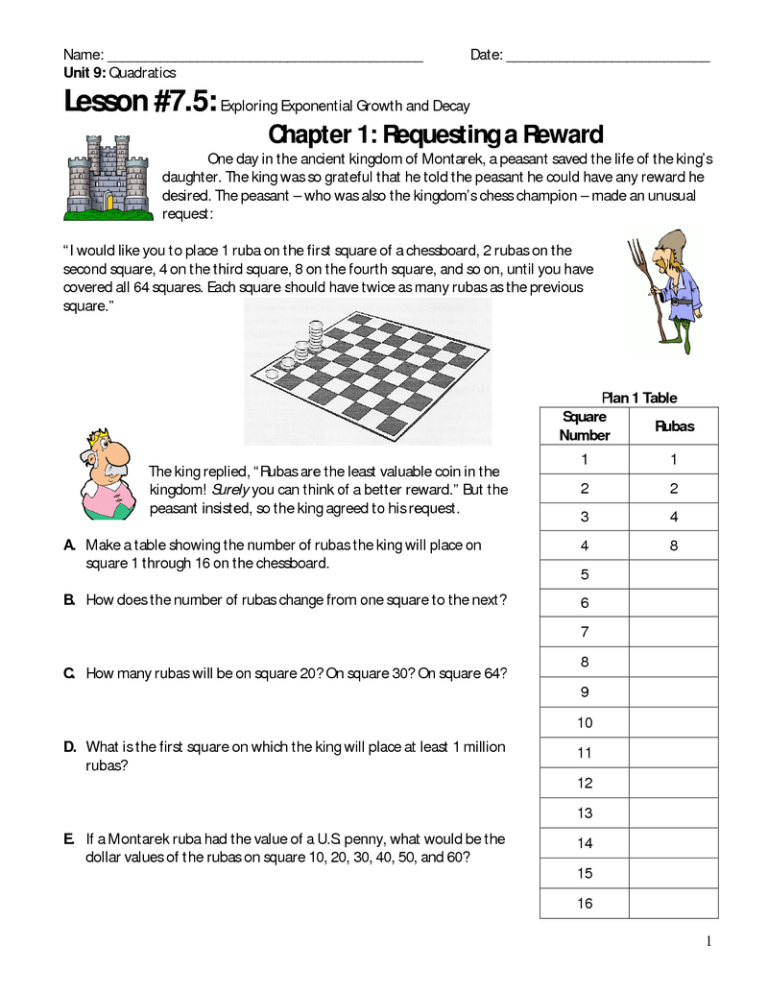 9th Grade Exponential Growth And Decay Worksheet