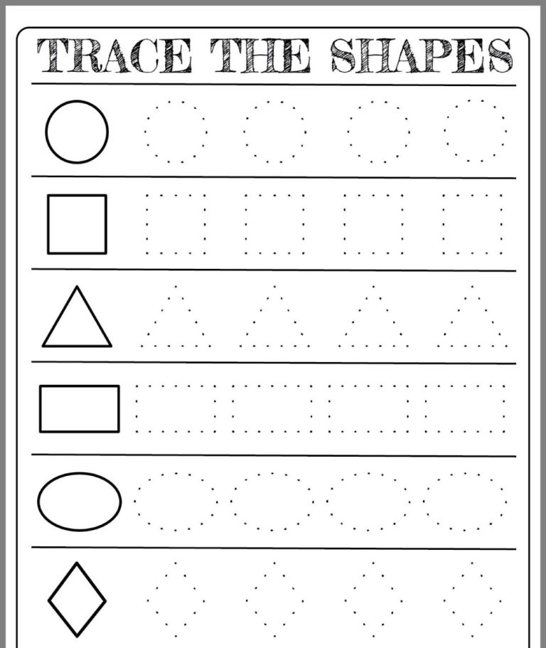 Printable Worksheets For Kindergarten Shapes