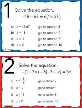 Multi Step Equations Worksheet Maneuvering The Middle