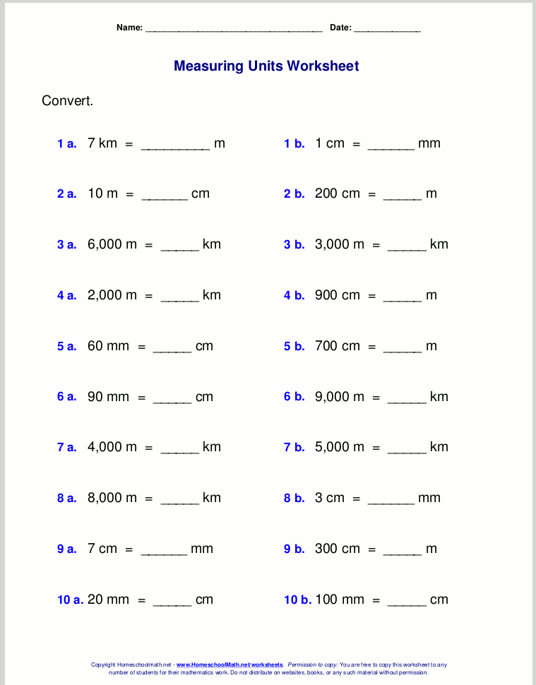 Practice Converting Metric Units Worksheet