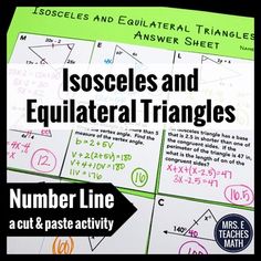 Geometry Isosceles And Equilateral Triangles Worksheet Answers