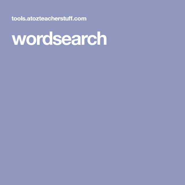 Atozteacherstuff Word Search