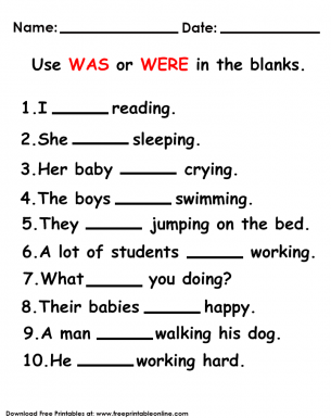 English Worksheet For Class 2 With Answers