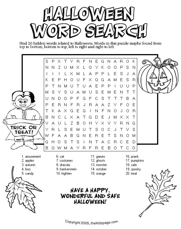 Halloween Worksheets For Kids